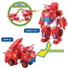 Super Wings 7 Robôs Conjunto de transformar veículo com 2 ação de deformação Figura robô transformando o jogo de aniversário de brinquedo de brinquedo 240415