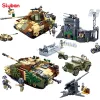 Blocchi Operazioni militari Overlord Cruciatore di carro armato Atlantico Fortrezza Aeromobile BARCA LAND CARCHE ELIMAGGIO BRIMINATI BRINQUEDOS Toys