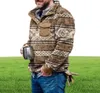 Mens Fleece Jackets Plaid Aztec Tryckt kvart Zip -knapp Fuzzy Sherpa Pullover Sweatshirts Warm Winter Outerwears SH2201118572259