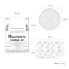 Konst Dual Side Clear White Jelly Stamper med Rhinestone Silicone Nail Art Stamper Scraper Set For Transfer Stamp Plates Bildverktyg