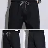 Herren Jeans Frühlings- und Herbst Freizeitreisen Lose Krawatten Füße Jugend hochwertige schwarze Marke Designer Workwear Hosen dunkelgrau
