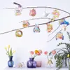 Kanin påsk juldekorationer hängande ornament vintage blommor vårägg morötter blomma lastbil lycklig skylt träd prydnad hänge amdlj