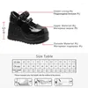 Dress Shoes Gogd Brand 2024 Women's Lolita Cute Mary Jane Platform Pumps Dubbele riem Buckle Wedges Patent Pu Gothic Punk Style