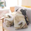 Cushions Simulation Dog Plush Pug Toys Soft Lifelike Stuffed Animals Shar Pei Pug Plush Pillow Dolls Sofa Cushion Girls Gift