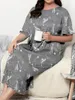 Plus Size Dresses Dress Knee Length Cartoon Style For Home And Casual Wear Can Be Worn Externally. 1-5XL 2024 Dre