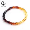 Brins Natural Rainbow Amber Bracelets 57 mm Gradient Cube Square Irrégules Perles DIY Casual Femmes Trendy Men Hommes Jewekry Ambar Anklet Gift