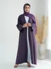 Ethnic Clothing Eid Muslim Party Abaya For Women Cardigan With Scarf Embroidery Jalabiya Long Dresses Morocco Kaftan Vestidos Ramadan Gown