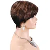 Natural Short Bob Pixie Cut Perücken für schwarze Frauen glatt gefärbtes menschliches Haar mit Pony Glueless natürliches brasilianisches Haar