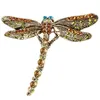 Brosches crystal vintage slända kvinnor elegant mode stor insekt brosch stift klänning kappa tillbehör söta smycken gåvor