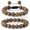 Brins Bracelet des hommes vintage 6 8 10 12 mm en bois naturel perle tibétaine Bouddha bracelet charme en bois perles de bois ethnique