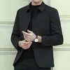 Giacche da uomo Capolla formale in stile business giacca a metà lunghezza con collare a pezzi a petto singolo per la primavera autunnale