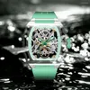 Montres-bracelets Haofa Crystal Metchs Mechanical for Men Luxury Transparent imperméable Luminous Mens Squelette Automatic Squelette 2202