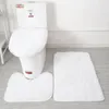 Carpets Bathroom Non-slip Rug Set Contour Mat Toilet Cover 3 Piece Ultra Soft Microfibre Rubber Backing Solid