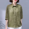 Blans des femmes Élégant pour les femmes 2024 Casual Ladies Tops Summer Loose Half Sheve Shirts Vintage Vintage High Quality