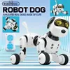 プログラミングリモートコントロール犬ロボットおもちゃキッズガールズミュージックダンスロボットチルドレンシミュレーションRCアニマルボーイズパズルスマートペット240418