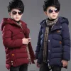 Sets 2022 Nieuwe Winter Keep Warm Teenage Boys Jacket 314 jaar lang Slim Fit Fashion Hooded Coat For Kids Children Outdoor Wind Breaker