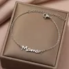 Braccialetti in acciaio inossidabile perline Lettera Mama Pendant Chains Fashion Charms Bracciale per donne amante della festa di gioielli Mum madri regali 240423
