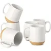 Porcelain Coffee Mugs Set of 6 15 Ounce Large Ceramic Cups with Handle for Latte Tea Cocoa and Chocolate 240418