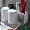 Diş fırçası banyo aksesuarları otomatik diş kremi dispenser duvar montaj diş macunu fışkırtısı banyo tırnaksız diş fırçası tutucu