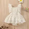 One-Pieces 024M Infant Girls Lace Jacquard Romper Dress Baby Summer Clothing Newborn Toddler Sleeveless Tulle Aline Princess Dresses