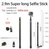 Sticks 290cm Fibre de carbone scellant Stick Stick Selfie Insta360 x3 One X2 RS ACCESSOIRE DE CAMERIE GOPRO 11 DJI Action 3 Selfie Stick