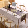 Table Cloth 2024 Rectangular Fashion Advanced Sense Waterproof And Oil-proof Tablecloth Yellow