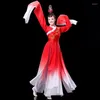 Stage Wear Classical Dance Performance Attire For Women Elegant Red And Fragrant Original Water Sleeved