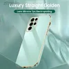Mobiltelefonhüllen Luxus gerade goldenes Telefongehäuse für Samsung Galaxy S23 S22 S21 S20 Fe Plus Ultra A14 A24 A34 A54 A04S Silikonschutzabdeckung D240424