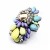 Branche de cluster vintage exagéré Crystal Big Ring Flower For Women Girls Banquet Banquet en résine acrylique