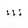 Black Labret Ring Lip Stud Bar staal 16 gauge populaire body sieraden Liage Tragus Piercing Chin Helix Wholesa93042222222
