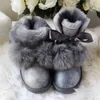 Boots Natural Sheepskin Leather 2024 Chaussures Femmes Snow Real Wool Véritable fourrure non glissement