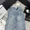 2024 Blue gratis verzending rechte losse zakken knoppen dames jeans ontwerper dames denim broek 4241