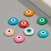 Strängar 10st/Lot Färgglada runda naturliga Pearl Evil Eye Pärlor för kvinnor som gör DIY -smycken halsbandsarmbandtillbehör