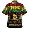 Mäns casual skjortor Summer Vintage 3d American Hawaii Flag Tribal Print Coat of Arm Graphic Short Fashion Clothing Tops kläder