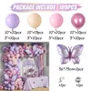 Party Decoration 105/109pcs Macaron Pink Purple Butterfly Balloons Garland Arch Kit Birthday Baby Shower Wedding Decor Globos