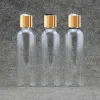 Flessen 30 stks 100/150/20/200/250 ml gouden schijf Topdop Heldere fles lege plastic plastic pet lotion flesje plastic flessen voor shampoo