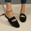 Casual Shoes Fashion Buckle Strap Pump Woman Sandals Cosy Square Toe Ballet Prom Wedding Low Heels Autumn Stripper Exotic Dance Wear