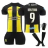 Soccer Men's 2324 Jeddah United No. 9 Benzema Jersey Kit Children Adults