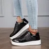 Casual Shoes Moipheng For Women Glossy Silver Glitter Platform Sneakers Ladies Lace-Up Non Slip Luxury Zapatos de Mujer
