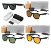 Новый классический бренд Wayfarer Luxury Square Sunglasses Мужчины женщины ацетатная рама с лучами стеклянными линзами солнечные очки для мужчин UV400 Tortoisshell 2140