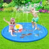 170 cm Summer Childrens Baby Play Water Mat Games Beach Pad Lawn uppblåsbar sprayvattendyna Toys Swiming Pool Accessories 240422