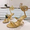 Scarpe casual estate vera pelle in pelle aperta sandali a colori solidi sandali da donna a forma di serpente tacchi alti regolabili abiti da festa sexy 2024