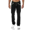 Jeans maschile dritti maschili classici blu e nera primavera estate al fidanzato sciolto di pantaloni di jeans casual a gamba larga