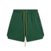 Trendy Brand RHUDE Micro Embroidered Drawstring Casual Cotton Shorts for Men and Women High Street Beach Sports Capris