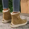 Boots 2024 Warm Black Snow Women Faux Suede Long Plush Ankle Woman Super Size 43 Winter Thicken Fur Padded Botas Mujer