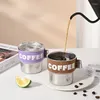 Bouteilles d'eau 304 tasse de café en acier inoxydable avec couvercle et paille métallique portable en extérieur extérieur tasse de voyage de cuisine.