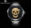 Punk 3D Skull Personality Retro Fashion Men039s Titta på vattentät 30m stål rostfritt kvarts titta på pagani design relogio masculi4328027