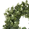 Fleurs décoratives Artificial Green Feuilles couronne pour la porte de porte d'entrée mur