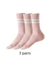 Yoga 3 pares de calcetines de yoga antideslizanes, calcetines de tubo medio, calcetines deportivos para mujeres de silicona antideslizante Pilates Pilates