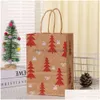 Enrole estilos alegres Presente 6 sacos de papel de Natal para roupas de lanches